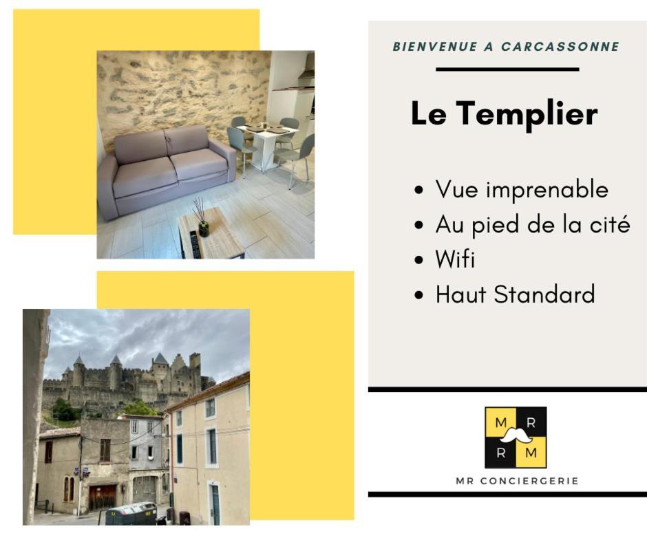 Le Templier Vue Cite Pied Cite Medievale Neuf Каркасон Екстериор снимка